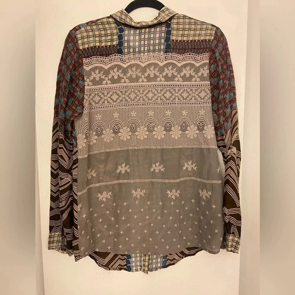 Johnny Was Long Sleeve Button Down Mixed Print Size XS - Picture 2 of 6